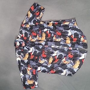 GOOUCH Men's 100% silk Button down short sleeve shirt size large.